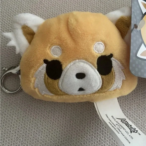 Sanrio Aggretsuko Gund Double Sided Two Faced Plush Coin Pouch Keychain NWT 3” - Picture 2 of 8